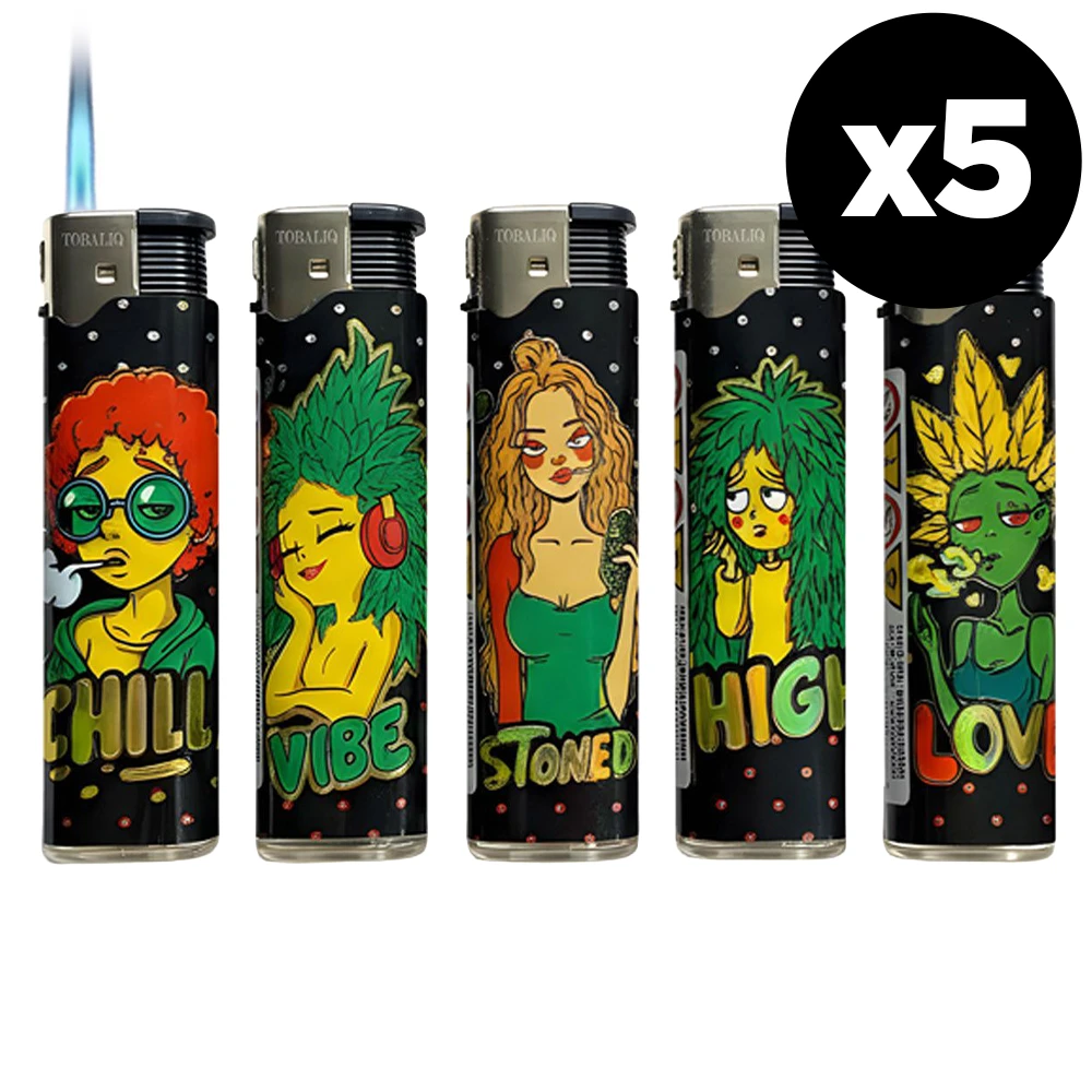 Pack de 5 briquets tempête "jet" - Design 3D - Rechargeables Gaz