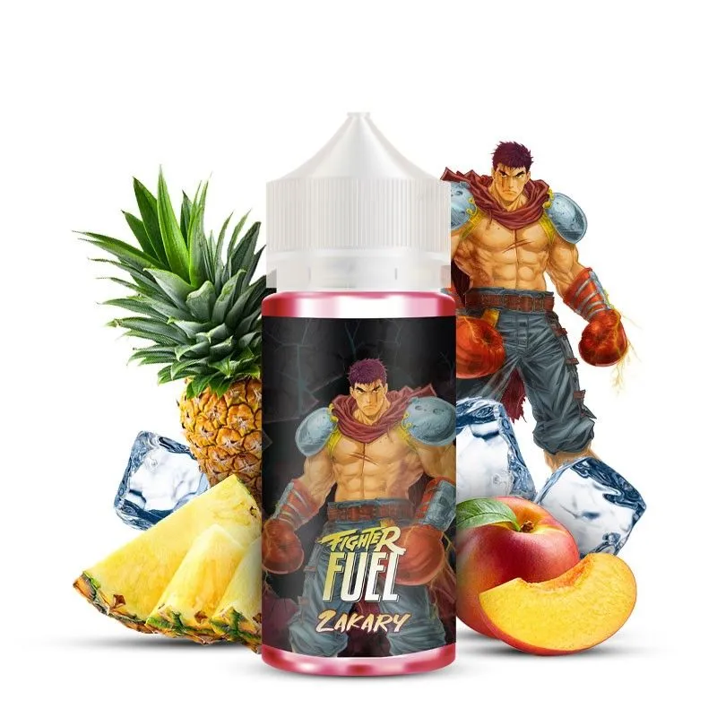 zakary Fighter fuel 100 ml - E-liquide fruité et frais - Ananas, Pêche et Menthol