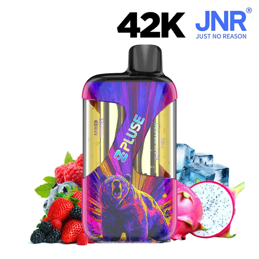 JNR ZPluse - Puff double gout 42K - Sans nicotine - Fruits rouges + fruit du dragon glacé