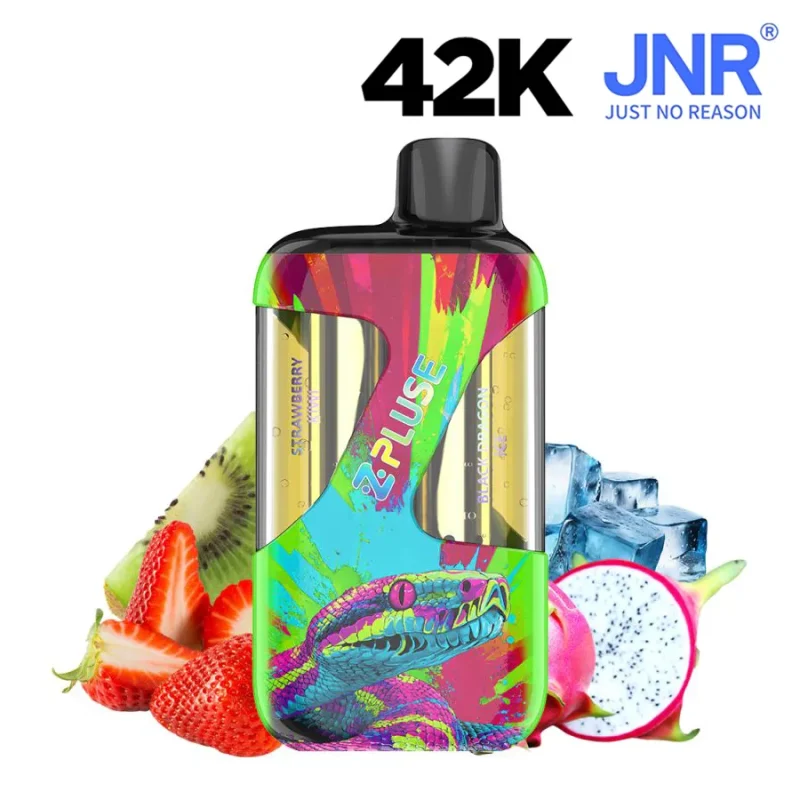 JNR ZPluse - Puff sans nicotine, double gout - Fraise kiwi et fruit du dragon glacé