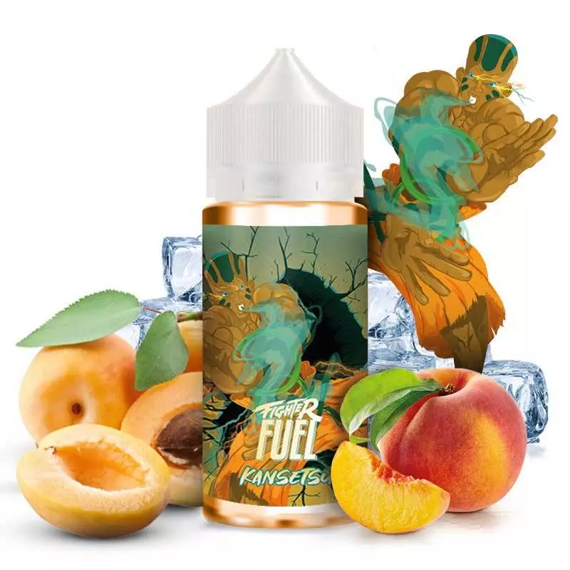 kansetsu fighter fuel E-liquide sans nicotine 100 ml - Saveur fruitée Abricot et Pêche glacée