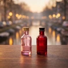 Poppers Amsterdam : guide complet de la marque hollandaise (Chill et Special) — flacons sur fond canal Amsterdam