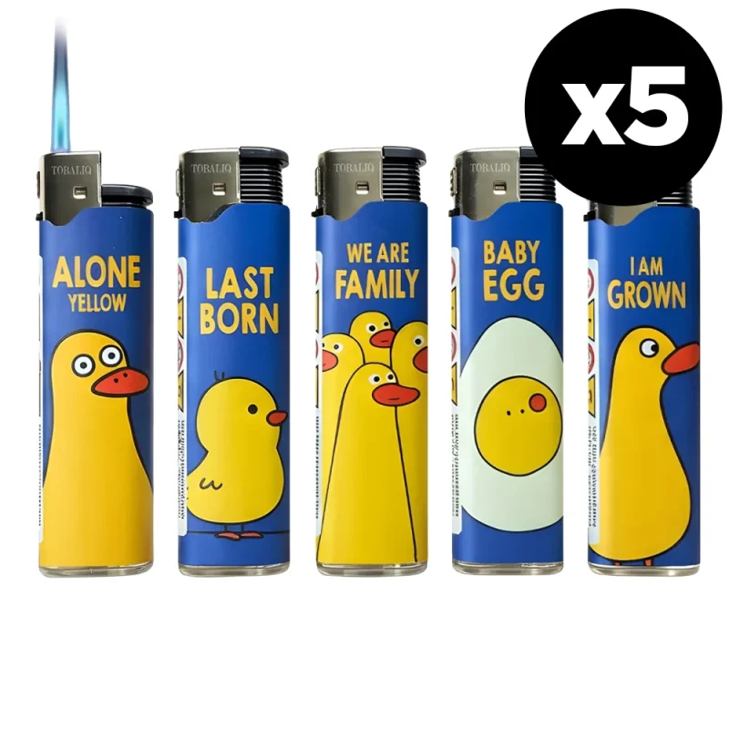 Lot de 5 briquets électroniques rechargeables JET - Duck Family