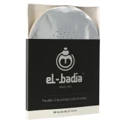 Aluminium chicha perforé el badia - paquet de 50 feuilles rondes avec trous.