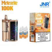 JNR 100K MEteorite - puff rechargeable 100000 bouffées llivrée avec 4 flacons de eliquide JNR Strawberry bull (fraise redbull)