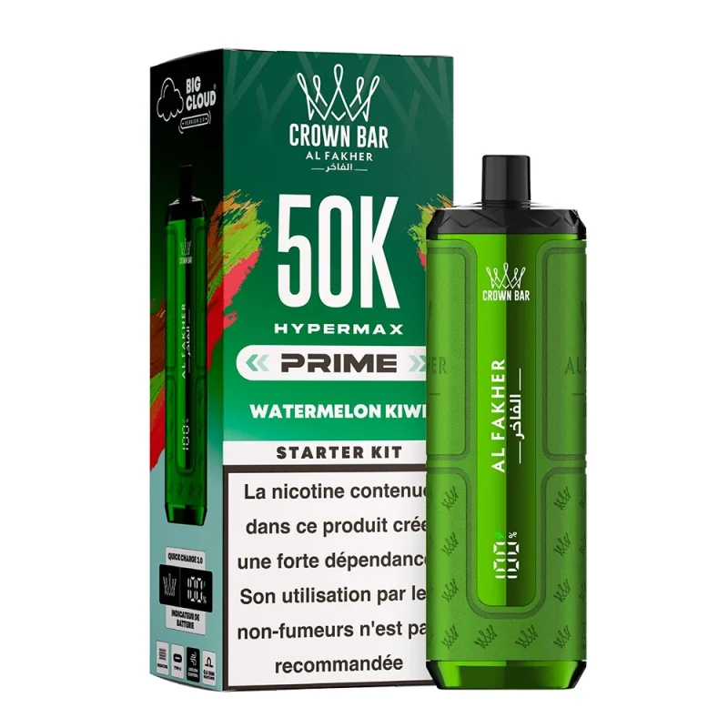 Al Fakher Hyper Max Prime - Puff 50K - Goût Watermelon Kiwi (Pastèque et Kiwi)