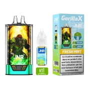 Gorilla X 43K de JNR - Puff avec système de cartouche pod rechargeable - Livrée avec 2 flacons d'e-liquide Fresh Mint JNR.