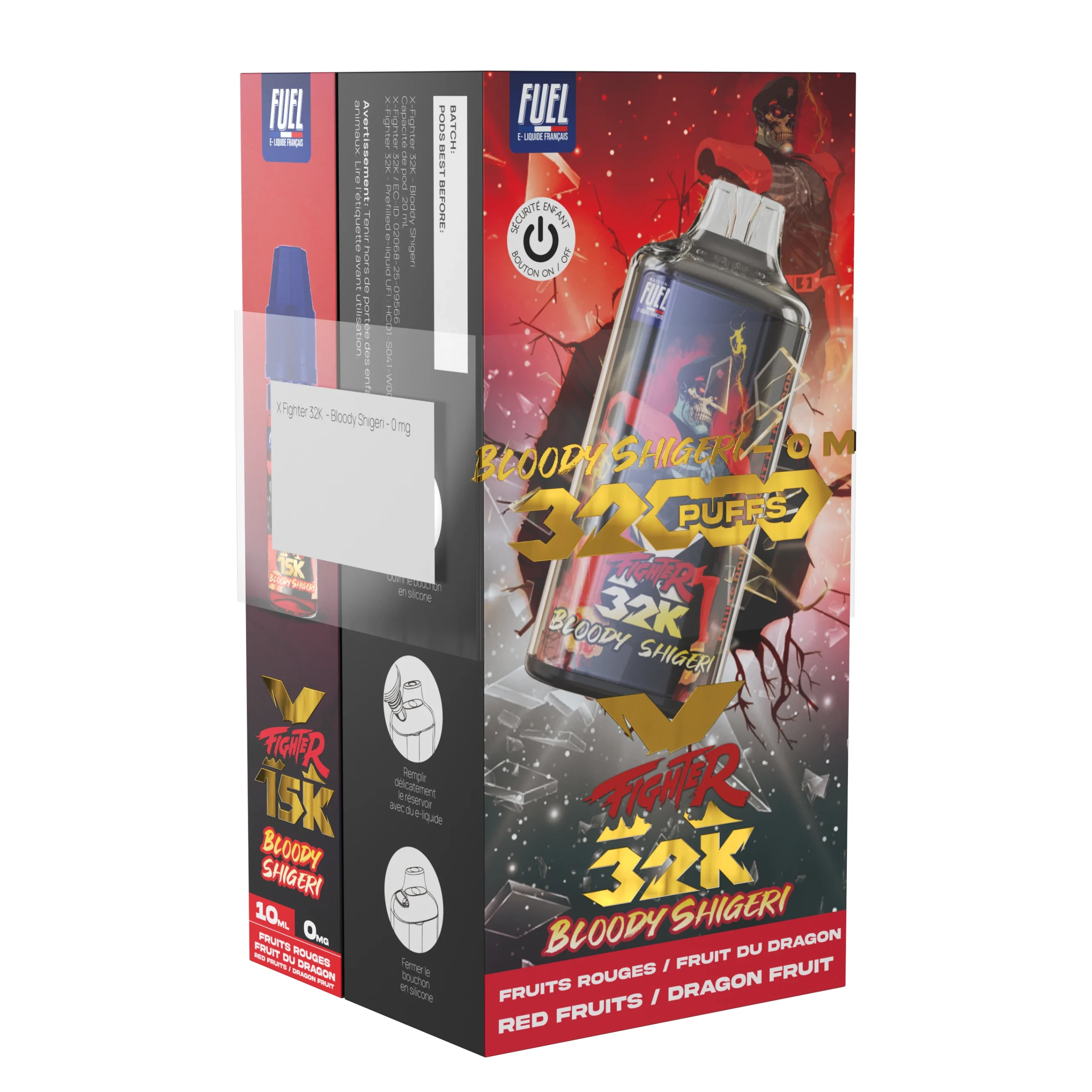 Boite de la puff XFighter Fuel Bloody Shigeri 32K Sans nicotine