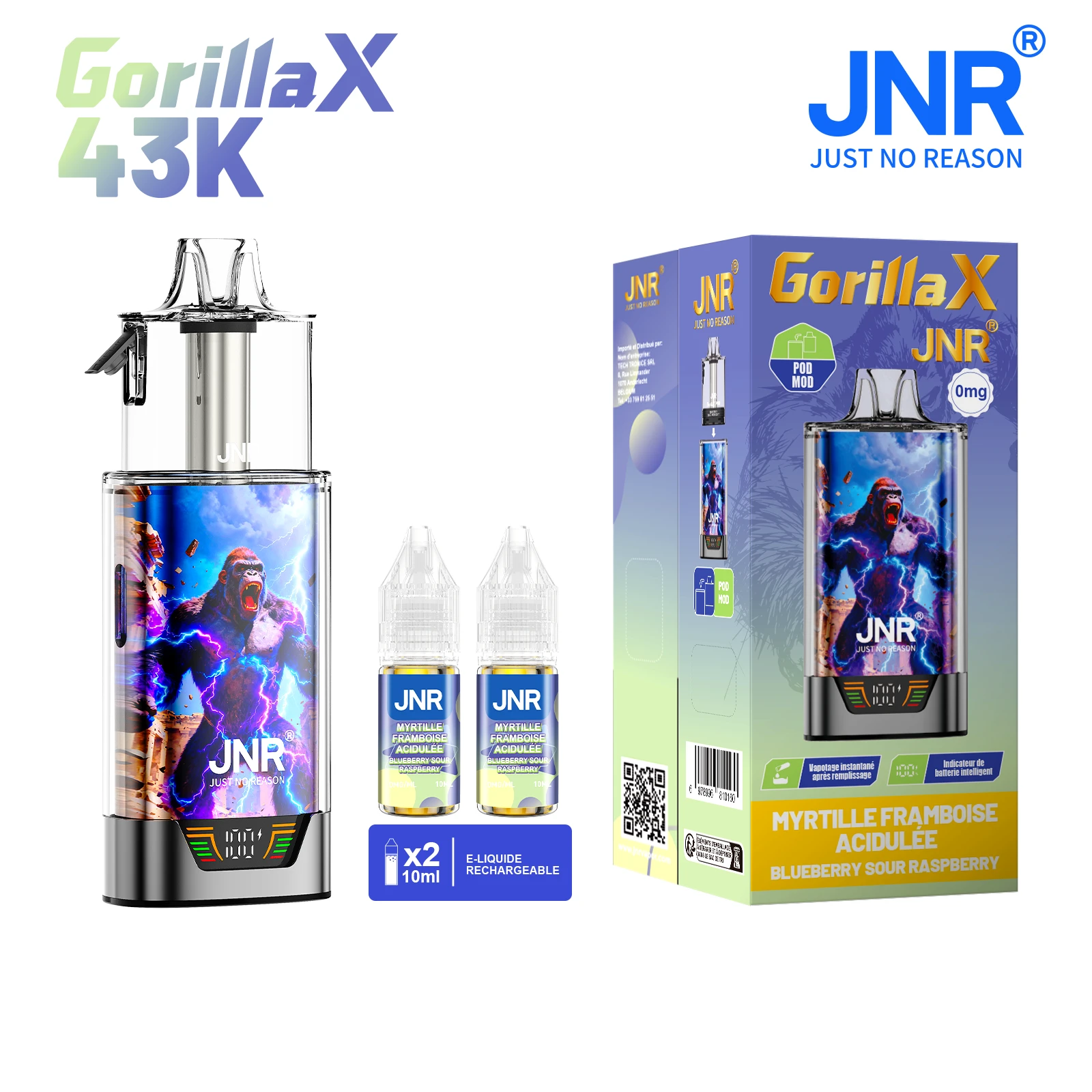JNR Gorilla 43K 0mg - Blueberry Sour Raspberry – Image 2