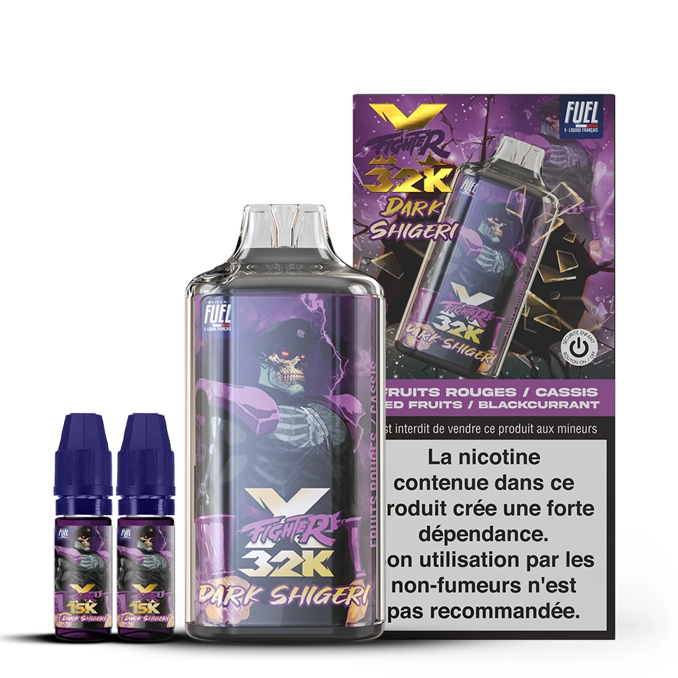 Puff 32K XFighter Fuel - Puff 32K livrée avec 2 flacons d'e-liquide maison fuel 10 ml sans nicotine.