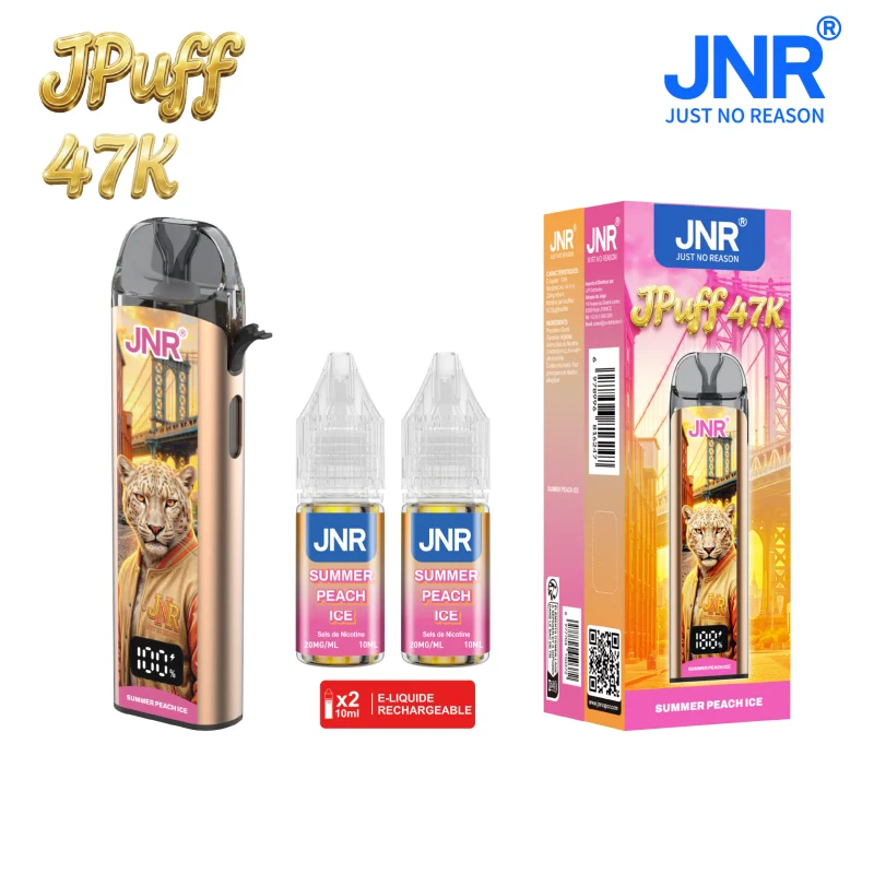 Puff JNR Jpuff goût summer peach ice - kit complet avec e-liquide inclus