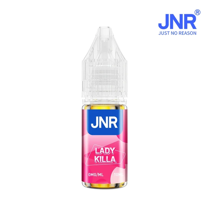 E liquide JNR sans nicotine Lady Killa - Flacon 10 ml de e-liquide 50/50 pour puff rechargeable - Goût Lady Killer