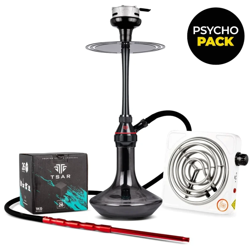 Pack chicha complet avec Tsar H-ONe Evolution, système de chauffe Tsar Booster, charbon et allume charbon