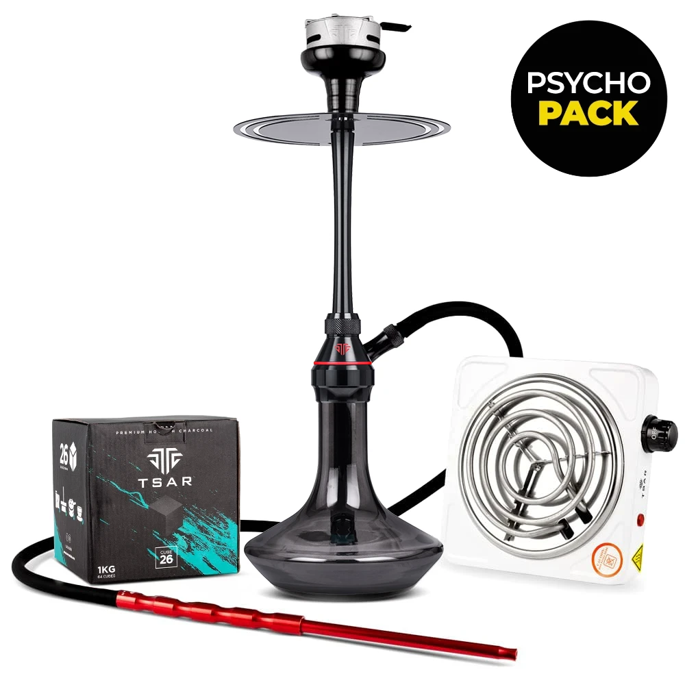 Pack chicha complet avec Tsar H-ONe Evolution, système de chauffe Tsar Booster, charbon et allume charbon