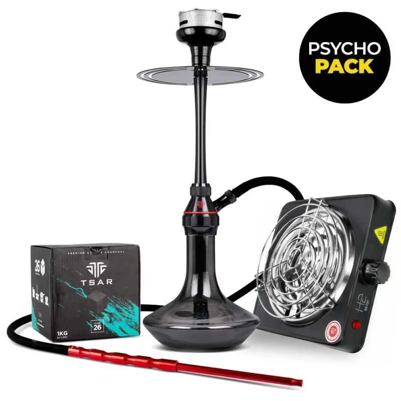 Pack chicha complet avec Tsar H-ONe Evolution, système de chauffe Tsar Booster, charbon et allume charbon