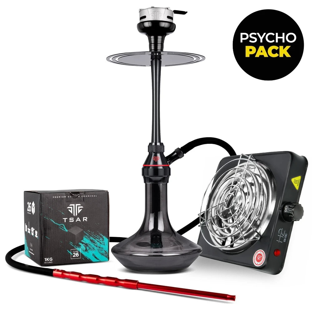 Pack chicha complet avec Tsar H-ONe Evolution, système de chauffe Tsar Booster, charbon et allume charbon