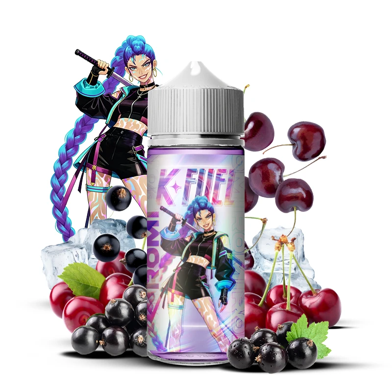 E-liquide K-Fuel 100 ml ROMI - Cassis, Cerise, Fruits rouges Ice - grand flacon 120 ml prêt à booster en nicotine