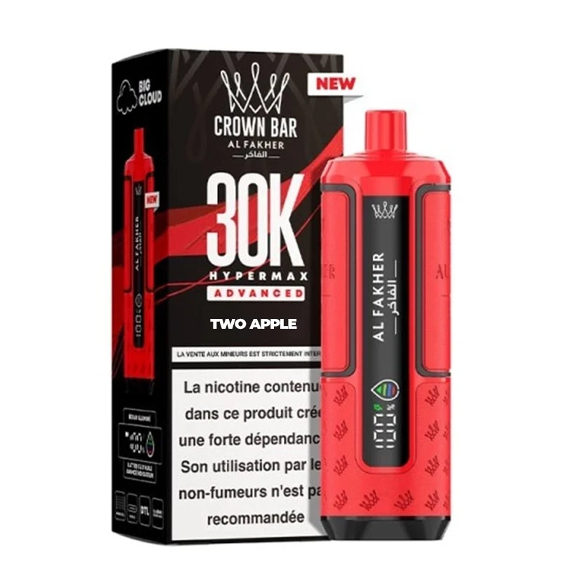 puff al fakher crown bar 30k hyper max goût two app (double pomme)
