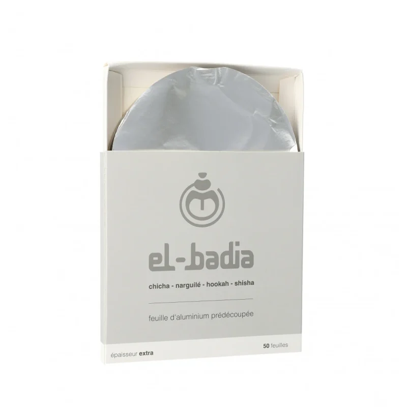 feuillles aluminium chicha el badia - paquet de 50 feuilles pré-découpées
