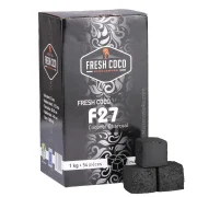 Fresh coco F27 -Charbon naturel pour chicha - Fabriqué à partir d'écorces de noix de coco - cubes de 27 mm de diamètre, idéal sur brohood.