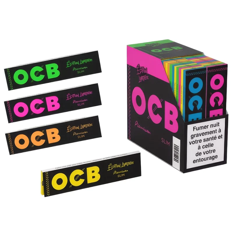 OCb Slim carnet coloré en édition limitée - boite de 50 carnets rose, vert, orange ou jaune.