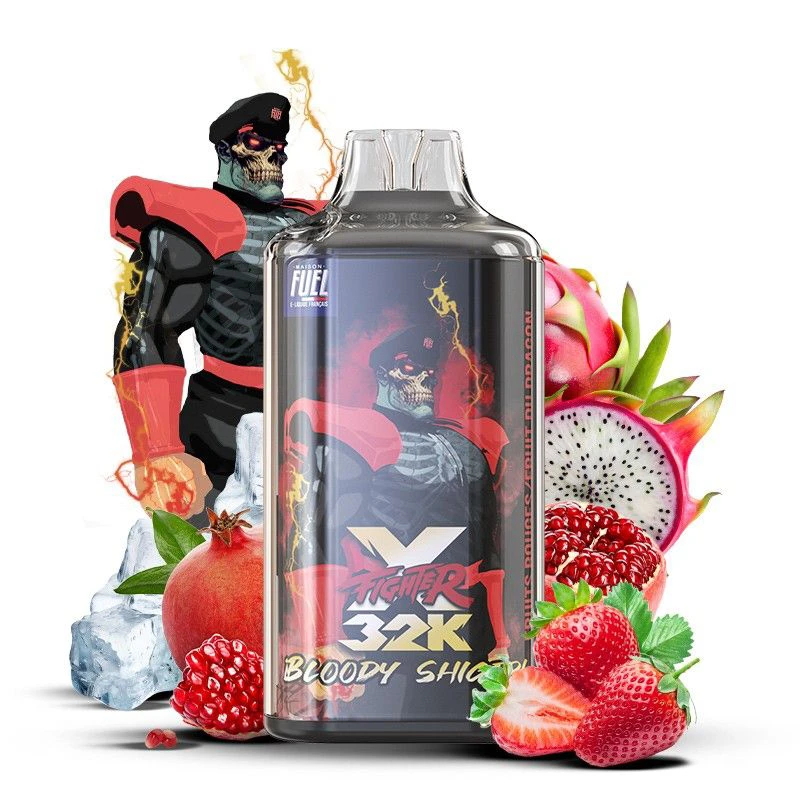 Puff XFighter 32K Bloody Shigeri 0mg - puff rechargeable goût fraise et grenade glacée.