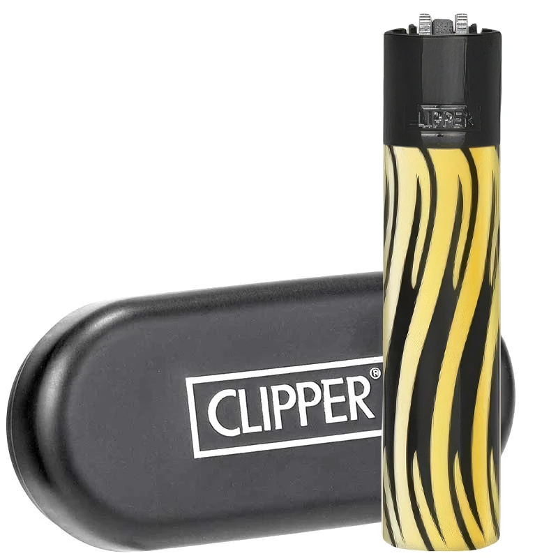 Briquet rechargeable CLIPPER en métal, avec étui - Collection "Elegant"