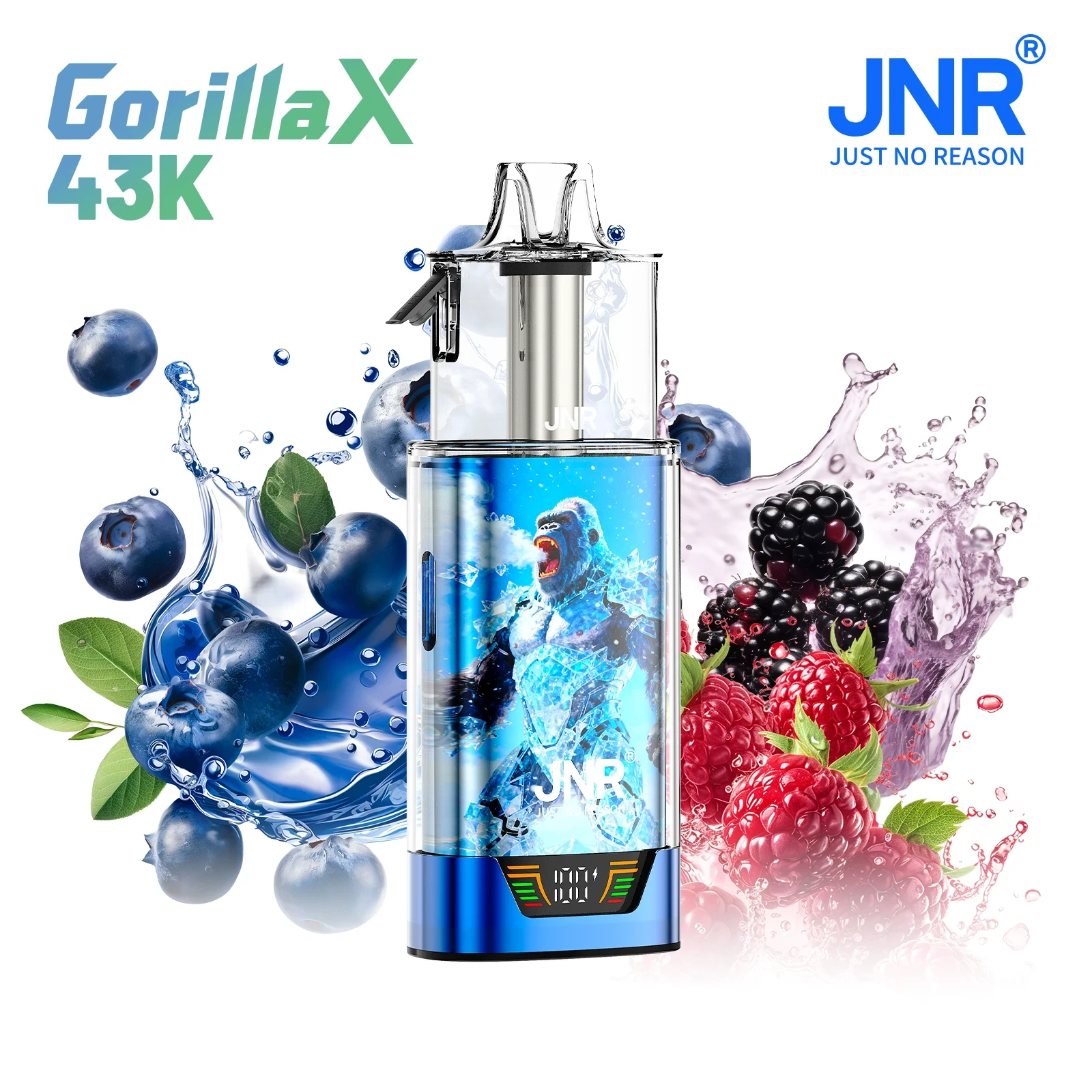 Puff JNR 43K Gorilla X Blue Razz Ice - Sans nicotine