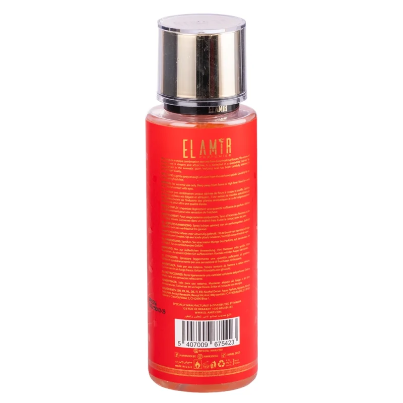 Brume parfumée corps et cheveux pour femme au jasmin, ambre et safran. Fabriqué à Dubaï