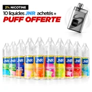 Pack économique JNR - 10 flacons e-liquide + 1 Puff rechargeable OFFERTE