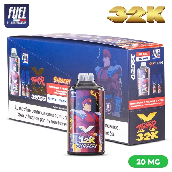 Puff 32K X Fighter Fuel - 20 mg de nicotine - Boite de 5