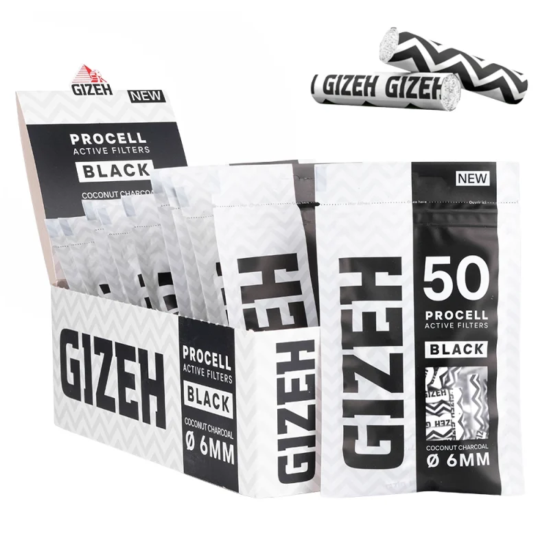 Filtres Gizeh ProCell Charbon Actif 6 mm - Boite de 10 sachets