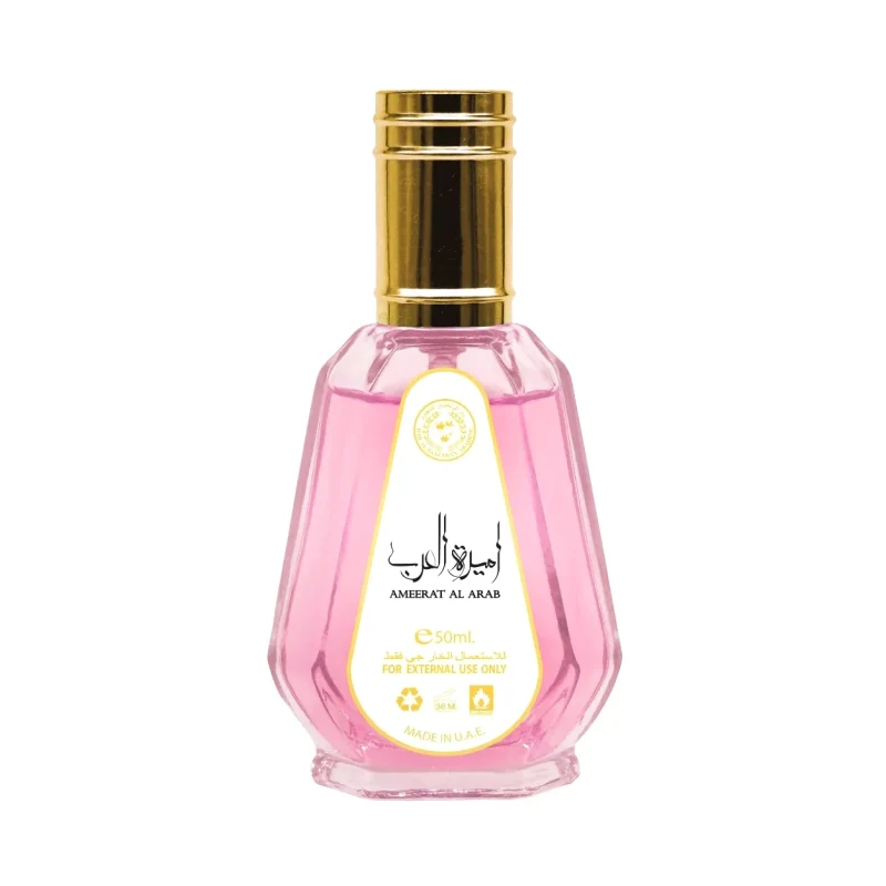 Détail du flacon doré Ameerat Al Arab 50 ml
