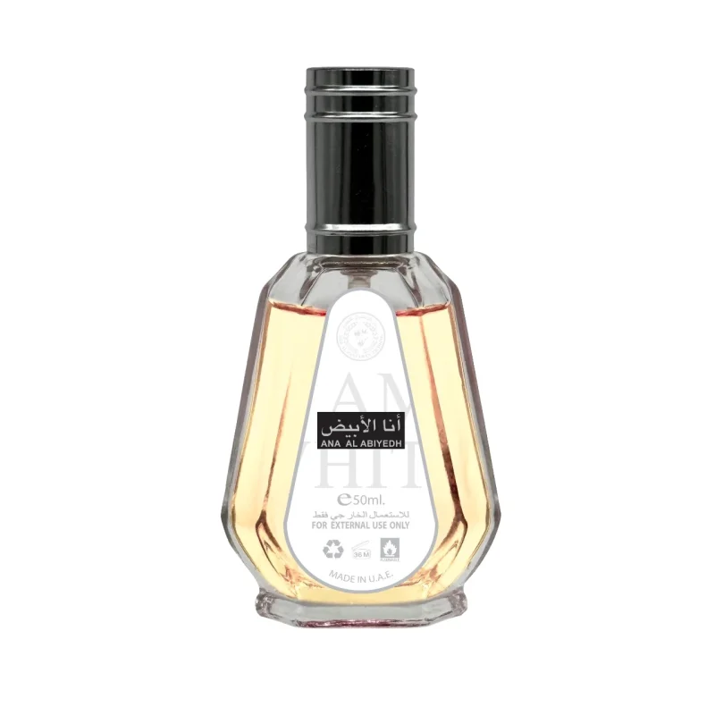 Détail du flacon Ana Abiyedh 50 ml - Parfum flacon vaporisateur authentique de Dubaï.