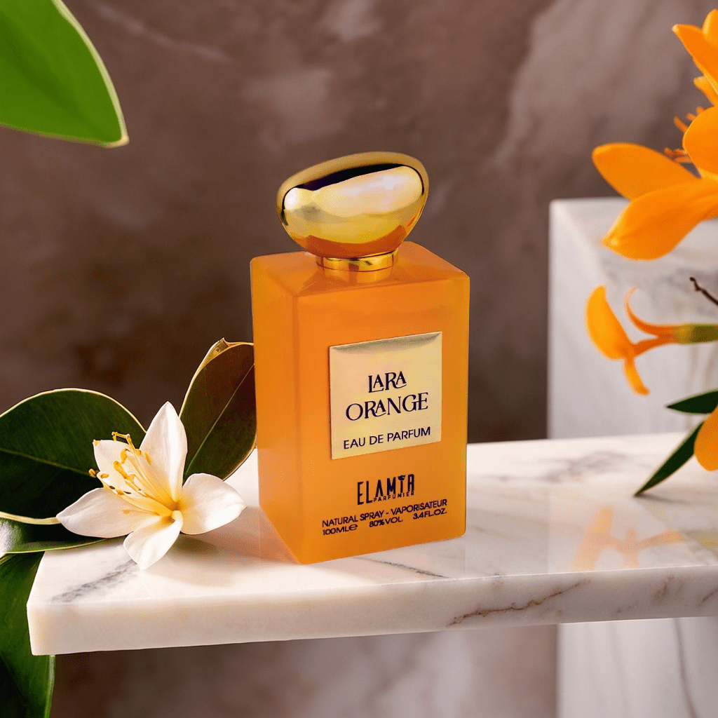 Lara Orange, parfum femme fabriqué à Dubai - Agrumes, coco, jasmin, vanille