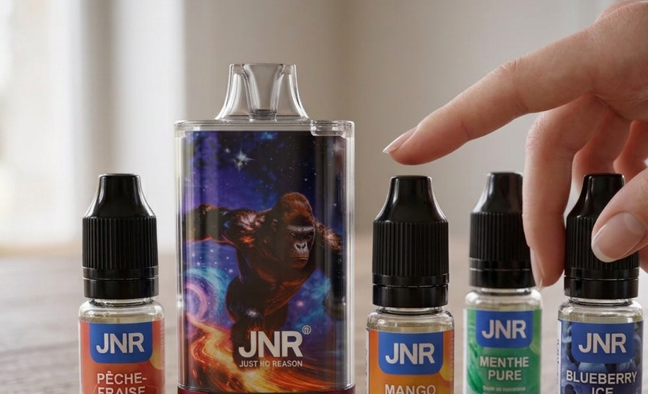 Puff rechargeable JNR avec recharges e-liquides 10 ml JNR