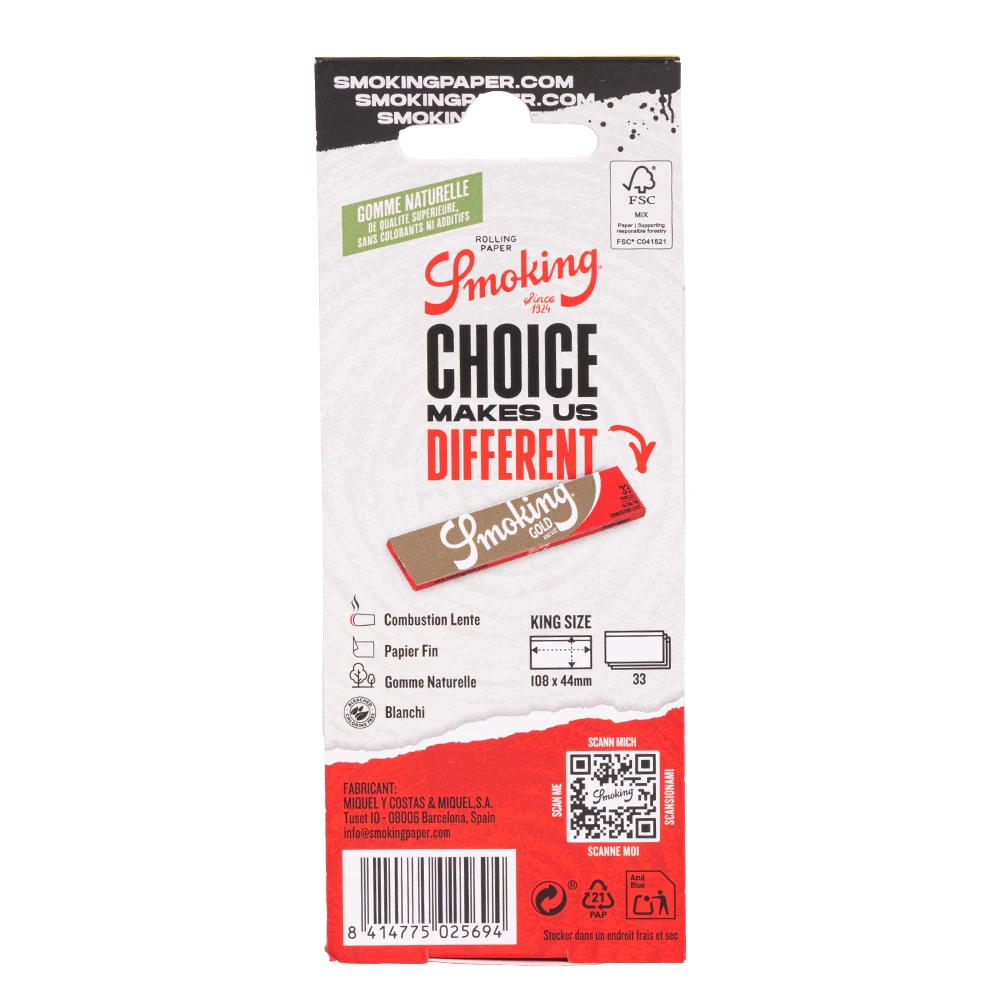 Feuilles SMOKING Slim King Size - Lot de 5 – Image 2