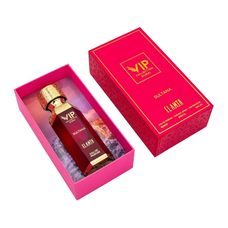 Sultana, parfum elixir de Dubaï - Gourmand et floral - Flacon 100 ml livré dans un coffret étui cadeau.