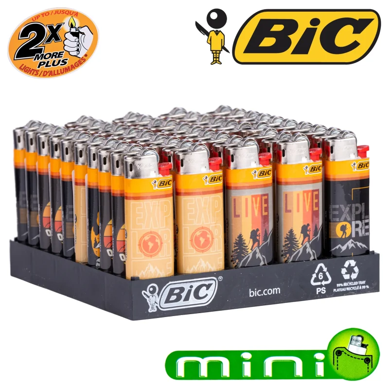 boite de 50 briquets mini BIC - collection EXPLORE nature