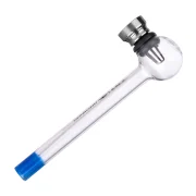 pipe en verre fumeur avec douille en métal amovible