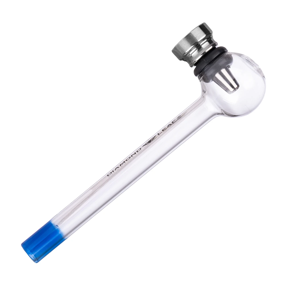 pipe en verre fumeur avec douille en métal amovible