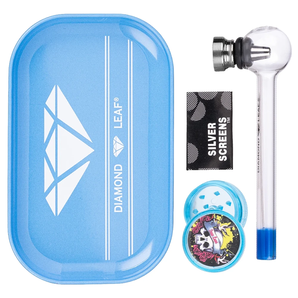 Set Plateau + Pipe + Grinder - Diamond Leaf - Kit fumeur complet et pas cher