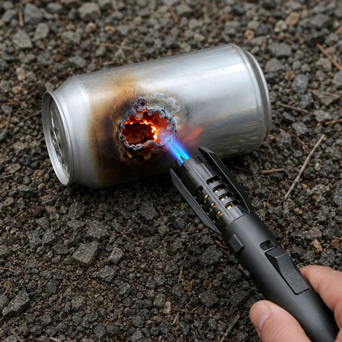 briquet torche avec flamme ultra puissante 1200°C qui résiste au vent et intempéries. Flamme rechargeable et réglable