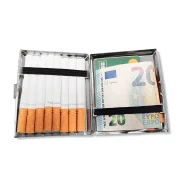 boite métal pour ranger les cigarettes, argent carte bancaire ou cartes de visites.