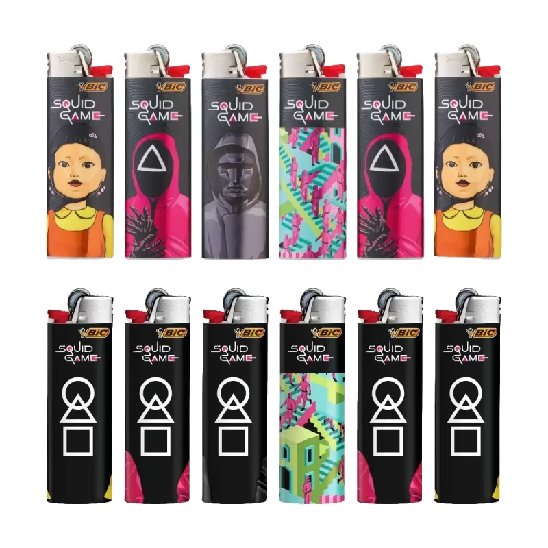 collection BIC Maxi Squid Game - modèles de briqutes Bic maxi décorés