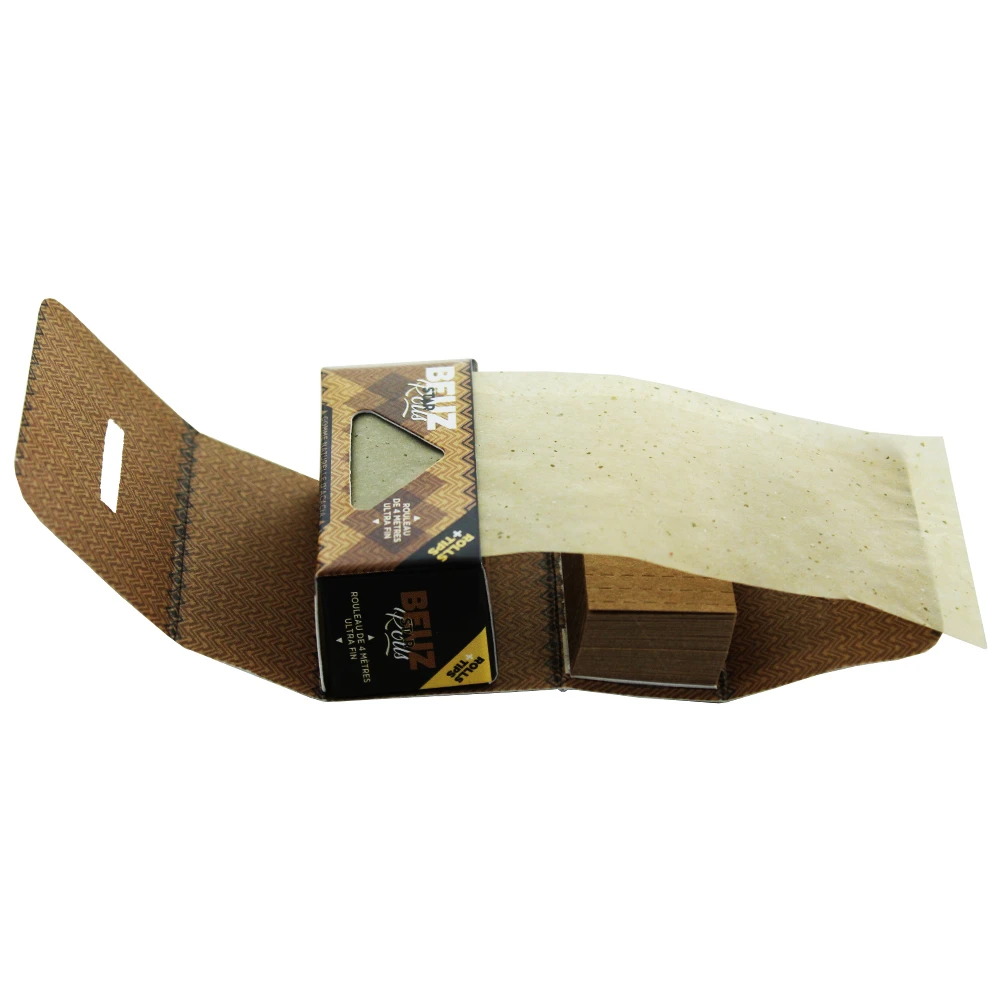 roll de 4 m de papier à rouler slim naturel non blanchi au chlore avec 50 filtrs toncar pré découpés BEUZ