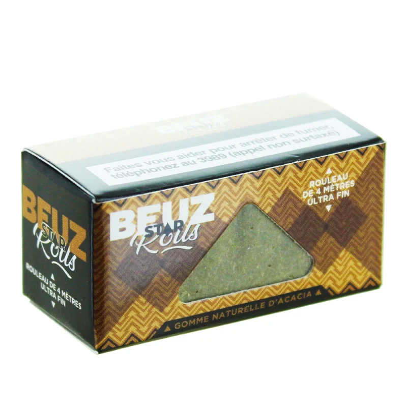 rouleau de papier à rouler naturel non blanchi de la marque BEUZ - gamme BEUZ STAR à base de chanvre biologique.