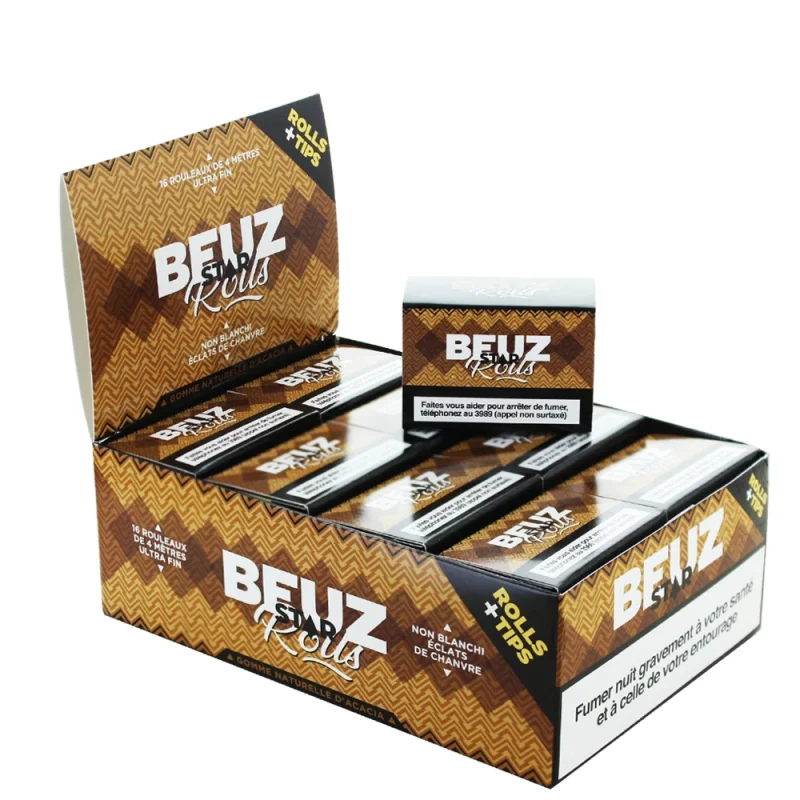 boite de 16 rouleaux BEUZ Star rolls + filtres toncar non blanchis