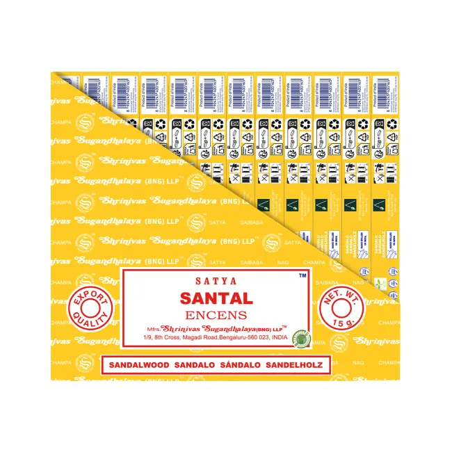 boite de 12 paquets de bâtons d'encens spiritual healing 15 g satya
