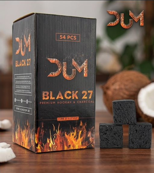 charbon chicha 27mm DUM Black 27 boite de 1kg